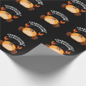 CrabAbsoluut Clawsome Funny Crab Pun Dark BG Cadeaupapier (Hoek)