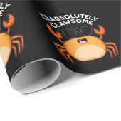 CrabAbsoluut Clawsome Funny Crab Pun Dark BG Cadeaupapier (Rol Hoek)