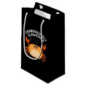 CrabAbsoluut Clawsome Funny Crab Pun Dark BG Klein Cadeauzakje (Voorkant Gekanteld)