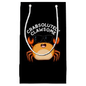 CrabAbsoluut Clawsome Funny Crab Pun Dark BG Klein Cadeauzakje (Voorkant)
