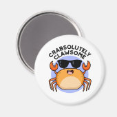 CrabAbsoluut Clawsome Funny Crab Pun Magneet (Voorkant / Achterkant)