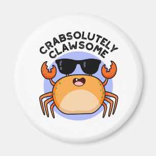 CrabAbsoluut Clawsome Funny Crab Pun Magneet