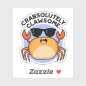 CrabAbsoluut Clawsome Funny Crab Pun Sticker (Vel)