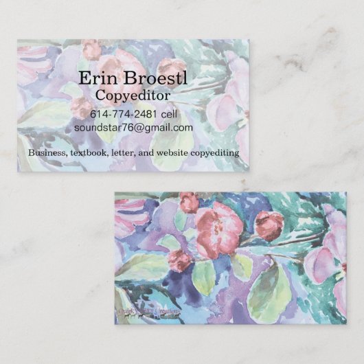  Crabapple Blossom Card Visitekaartje (Voorkant / Achterkant)