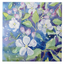 "Crabapple Blossom" Decorative Accent Tile Tegeltje