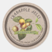 Crabapple Jelly met  Crabappels op Kraft Ronde Sticker (Voorkant)