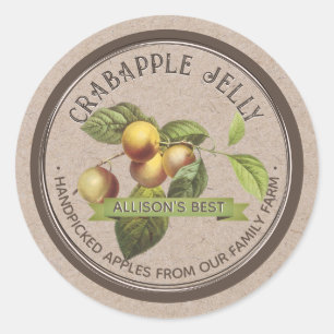 Crabapple Jelly met  Crabappels op Kraft Ronde Sticker