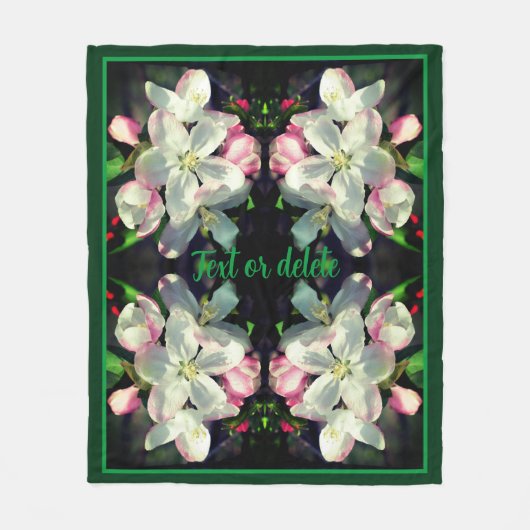 Crabapple Spring Flower Blossom Personalized Fleece Deken (Voorkant)