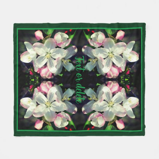 Crabapple Spring Flower Blossom Personalized Fleece Deken (Voorkant (Horizontaal))