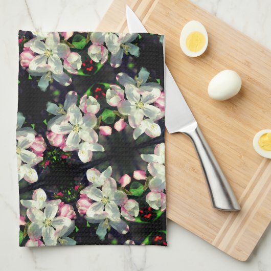  Crabapple Spring Flower Blossom Sluiten Theedoek (Quarter Fold)