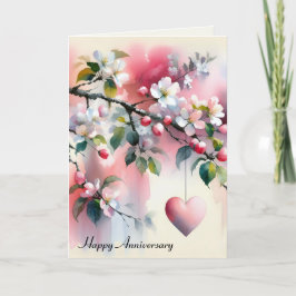 Crabapple Tree Heart Jubileum Kaart