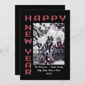 Crabapples in Snow Happy New Year Holiday Kaart (Voorkant / Achterkant)