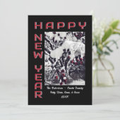 Crabapples in Snow Happy New Year Holiday Kaart (Staand voorkant)