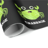 Crabbage Funny Cabbage Crab Pun Dark BG Cadeaupapier (Rol Hoek)