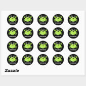 Crabbage Funny Cabbage Crab Pun Dark BG Ronde Sticker (Vel)