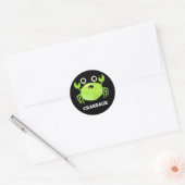 Crabbage Funny Cabbage Crab Pun Dark BG Ronde Sticker (Envelop)