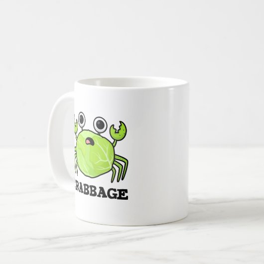 Crabbage Funny Cabbage Crab Pun Koffiemok (Voorkant links)