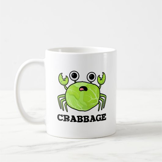 Crabbage Funny Cabbage Crab Pun Koffiemok (Links)