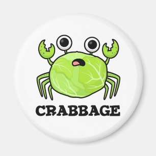 Crabbage Funny Cabbage Crab Pun Magneet