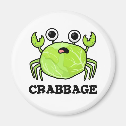 Crabbage Funny Cabbage Crab Pun Magneet (Voorkant)