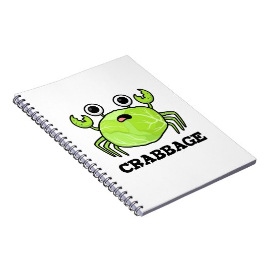 Crabbage Funny Cabbage Crab Pun Notitieboek (Rechterzijde)