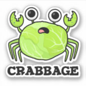 Crabbage Funny Cabbage Crab Pun Sticker (Voorkant)