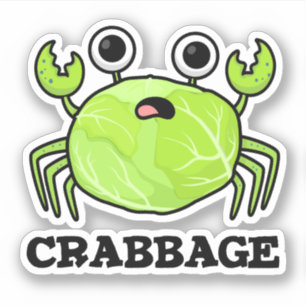 Crabbage Funny Cabbage Crab Pun Sticker