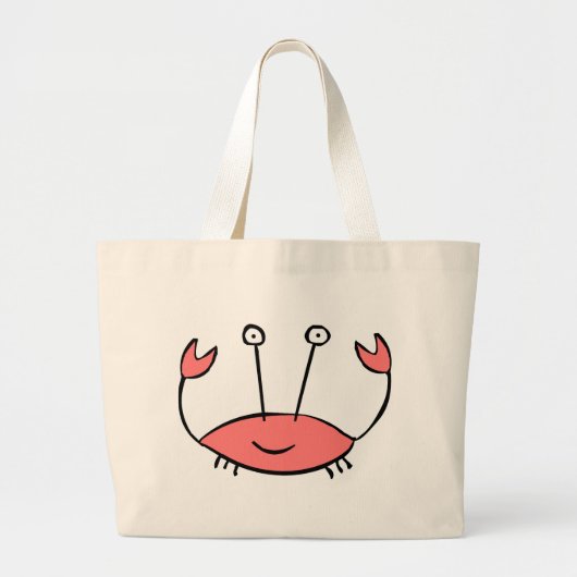 Crabby Beach Bag Grote Tote Bag (Voorkant)