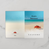 Crabby Bold - pittige aangepaste verjaardagsverjaa Folie Wenskaart (Buiten Laag)