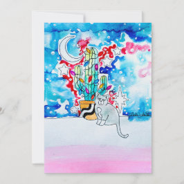 Crabby Cat Holiday Card Kaart