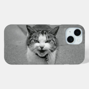 Crabby Cat met Annoyed Yowling Face iPhone 15 Case