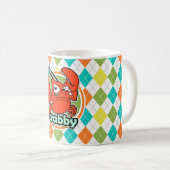 Crabby; Colorful Argyle Pattern Koffiemok (Voorkant rechts)