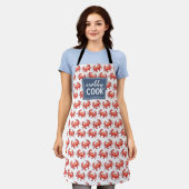 Crabby Cook Funny Crab Pattern Schort (Gedragen)