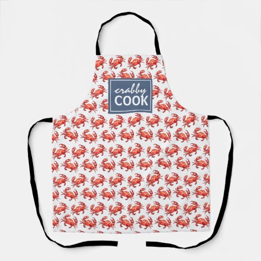 Crabby Cook Funny Crab Pattern Schort (Voorkant)