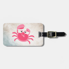 Crabby Crab Design Bagagelabels