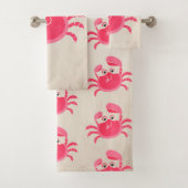 Crabby Crab Design Bath-handdoekset Bad Handdoek (Insitu)
