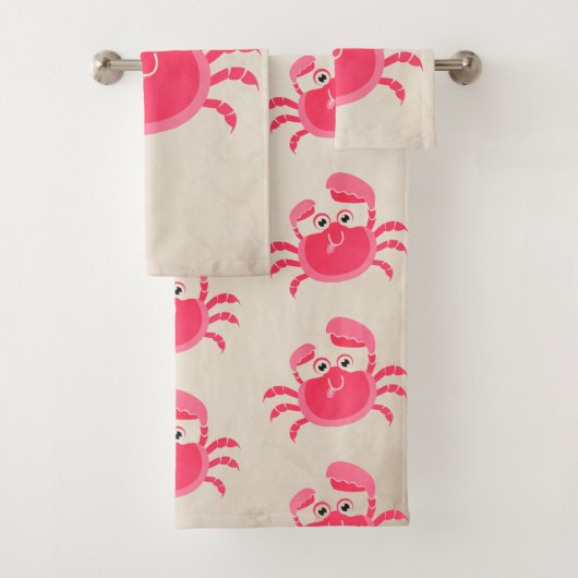 Crabby Crab Design Bath-handdoekset Bad Handdoek (Insitu)