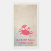 Crabby Crab Design Guest Towel Servet (Voorkant)