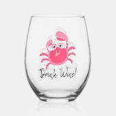 Crabby Crab Design Stemless Wijnglas Zonder Voet (Achterkant)