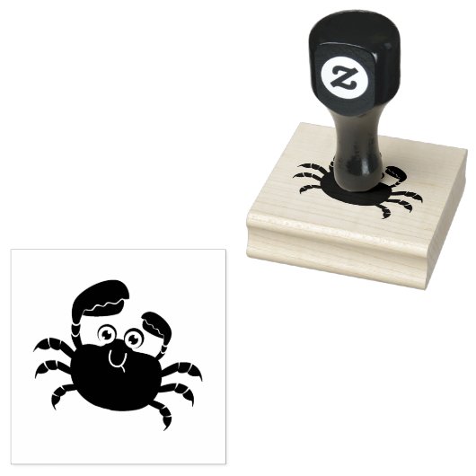 Crabby Crab Design Wooden Stamp Rubberstempel (Gestempeld)