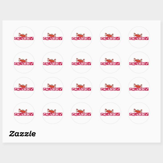 Crabby Crab Ronde Sticker (Vel)