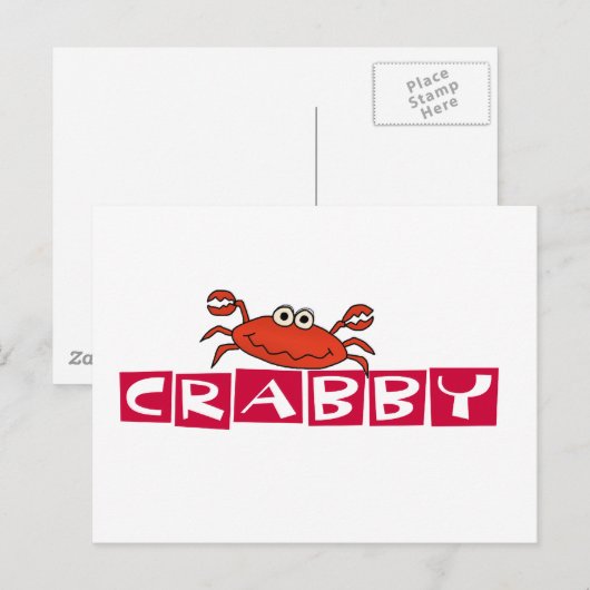 Crabby Crab Tshirts en Gifts Briefkaart (Voorkant / Achterkant)