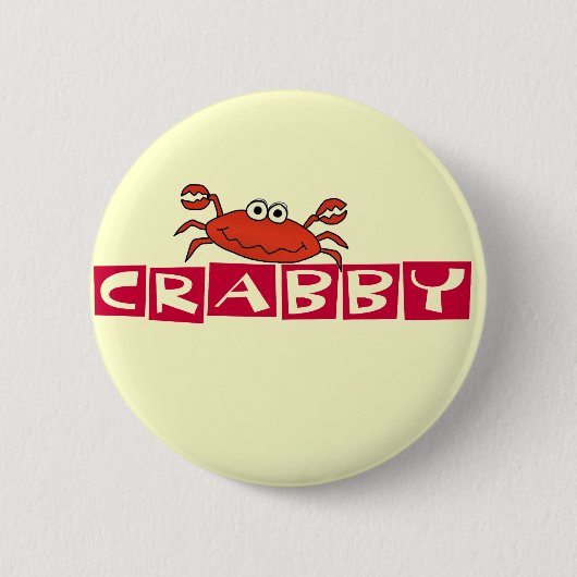 Crabby Crab Tshirts en Gifts Ronde Button 5,7 Cm (Voorkant)