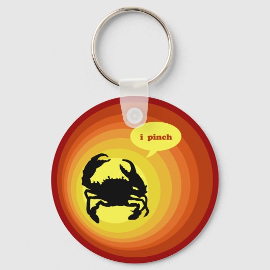 Crabby Crab zegt "I Pinch". Sleutelhanger (Voorkant)