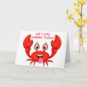 CRABBY "GIRL FRIEND" HUMOR VOOR JE VERJAARDAG KAAR KAART (Gele Bloem)