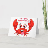CRABBY "GIRL FRIEND" HUMOR VOOR JE VERJAARDAG KAAR KAART (Voorkant)
