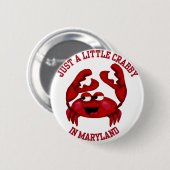 Crabby in Maryland Ronde Button 5,7 Cm (Voorkant /achterkant)