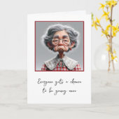 Crabby Old Lady voor het krijgen van oude Humor Kaart (Gele Bloem)