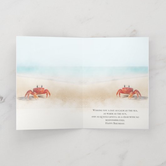 Crabby Peace – Aangepaste verjaardagskaart voor me Folie Wenskaart (Binnenlaag)