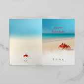 Crabby Peace - Custom Girl Happy Birthday Kaart (Buiten Laag)